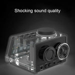 K11 Loa đồng hồ báo thức Bluetooth sáng tạo, đồng hồ kỹ thuật số hiển thị nhạc, radio với 2 cổng USB, hỗ trợ U Disk / thẻ TF / FM / AUX, phích cắm EU, màu đen, màu trắng