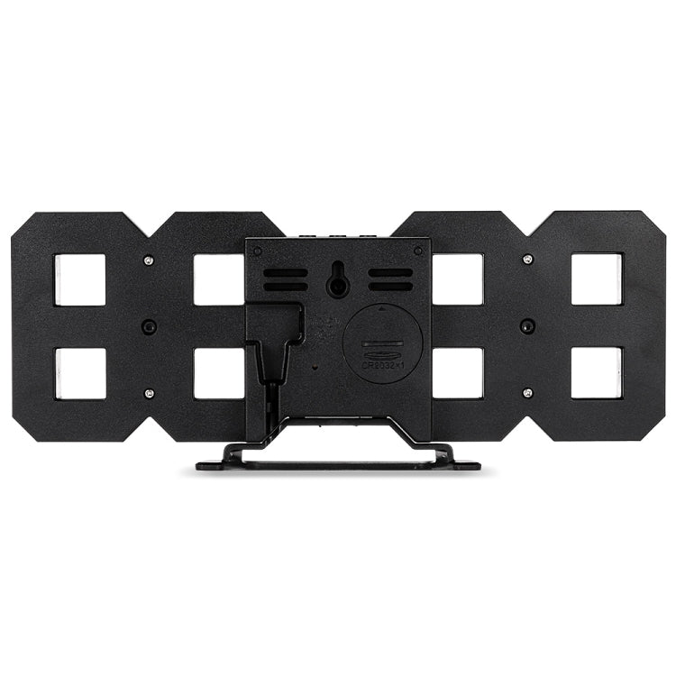 Đồng hồ báo thức treo tường kỹ thuật số LED 3D đa chức năng lớn với chức năng tạm dừng, hiển thị 12/24 giờ cho nhà, bếp, văn phòng, DC 5V, chứng nhận CE, thân đen ký tự xanh lá, thân đen ký tự xanh dương, thân đen ký tự trắng