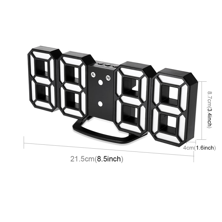 Đồng hồ báo thức treo tường kỹ thuật số LED 3D đa chức năng lớn với chức năng tạm dừng, hiển thị 12/24 giờ cho nhà, bếp, văn phòng, DC 5V, chứng nhận CE, thân đen ký tự xanh lá, thân đen ký tự xanh dương, thân đen ký tự trắng