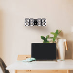 Đồng hồ báo thức treo tường kỹ thuật số LED 3D đa chức năng lớn với chức năng tạm dừng, hiển thị 12/24 giờ cho nhà, bếp, văn phòng, DC 5V, chứng nhận CE, thân đen ký tự xanh lá, thân đen ký tự xanh dương, thân đen ký tự trắng