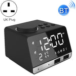 Loa đồng hồ báo thức Bluetooth K11 Sáng tạo Đồng hồ nhạc kỹ thuật số Hiển thị radio với giao diện USB kép, Hỗ trợ U Disk / Thẻ TF / FM / AUX, Phích cắm UK, Phích cắm UK (Đen), Phích cắm UK (Trắng)