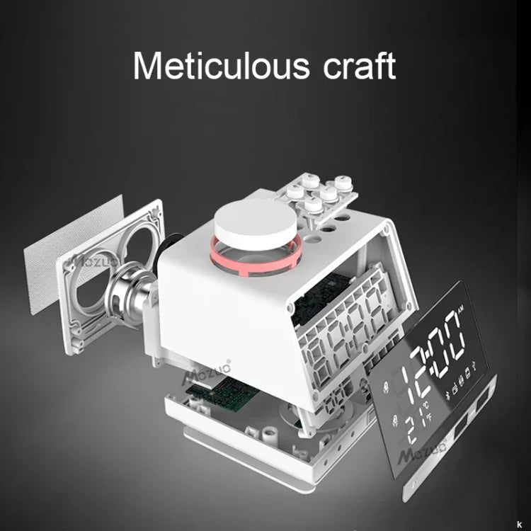 Loa đồng hồ báo thức Bluetooth K11 Sáng tạo Đồng hồ nhạc kỹ thuật số Hiển thị radio với giao diện USB kép, Hỗ trợ U Disk / Thẻ TF / FM / AUX, Phích cắm UK, Phích cắm UK (Đen), Phích cắm UK (Trắng)