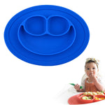 Tấm lót hút silicone tròn liền khối kiểu Smile cho trẻ em, tích hợp đĩa và bát