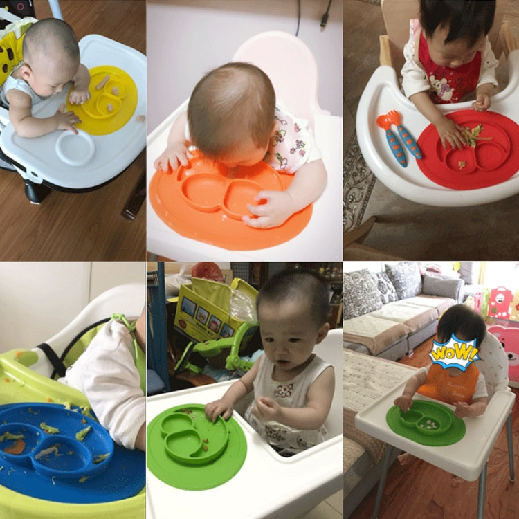 Tấm lót hút silicone tròn liền khối kiểu Smile cho trẻ em, tích hợp đĩa và bát
