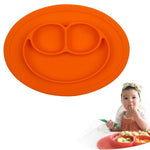 Tấm lót hút silicone tròn liền khối kiểu Smile cho trẻ em, tích hợp đĩa và bát