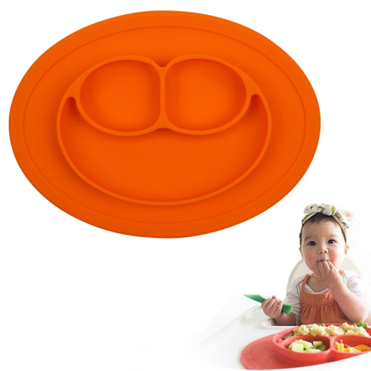 Tấm lót hút silicone tròn liền khối kiểu Smile cho trẻ em, tích hợp đĩa và bát