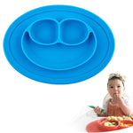 Tấm lót hút silicone tròn liền khối kiểu Smile cho trẻ em, tích hợp đĩa và bát