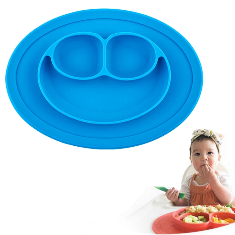 Tấm lót hút silicone tròn liền khối kiểu Smile cho trẻ em, tích hợp đĩa và bát