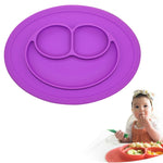 Tấm lót hút silicone tròn liền khối kiểu Smile cho trẻ em, tích hợp đĩa và bát