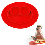 Tấm lót hút silicone tròn liền khối kiểu Smile cho trẻ em, tích hợp đĩa và bát