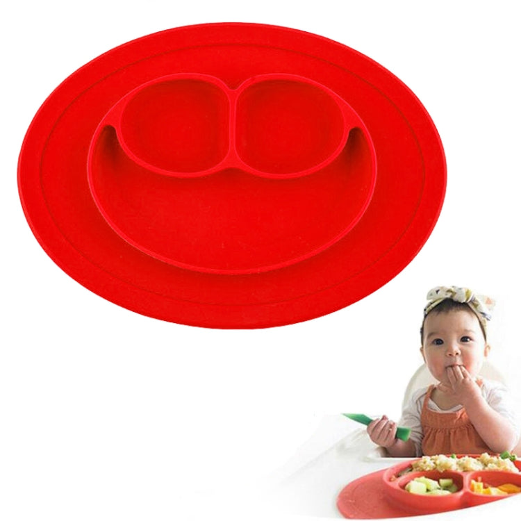Tấm lót hút silicone tròn liền khối kiểu Smile cho trẻ em, tích hợp đĩa và bát