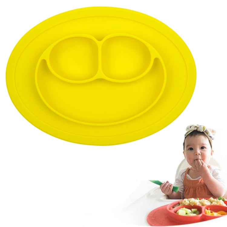Tấm lót hút silicone tròn liền khối kiểu Smile cho trẻ em, tích hợp đĩa và bát
