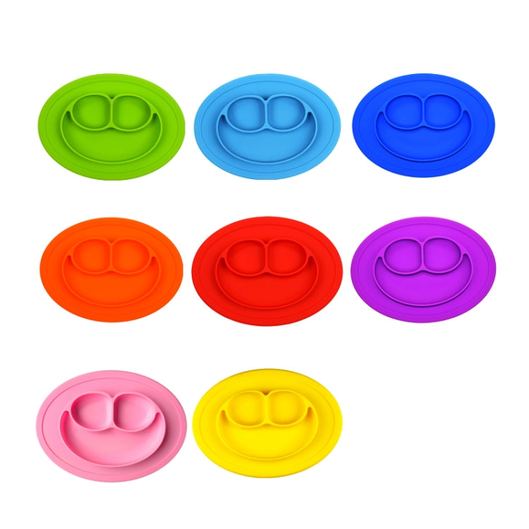 Tấm lót hút silicone tròn liền khối kiểu Smile cho trẻ em, tích hợp đĩa và bát