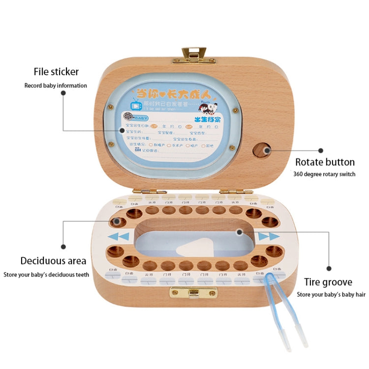 Creative Wooden Children TV Set Deciduous Tooth Preservation Box Baby Teeth Tooth House Storage Box, HC2008A, HC2008B, HC2008C
