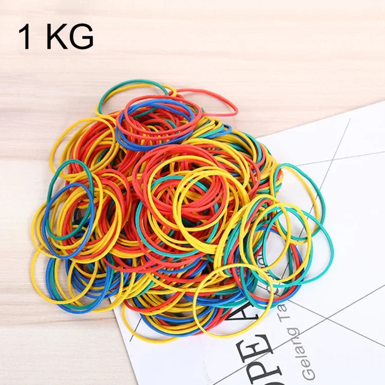 Dây thun đàn hồi chắc chắn nhiều màu sắc, văn phòng phẩm văn phòng trường học, 1KG mỗi túi, nhiều màu