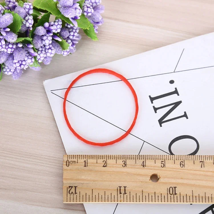 Dây Thun Đỏ Bền Đàn Hồi Dùng Văn Phòng, Trường Học, Văn Phòng Phẩm, 1KG Túi, Màu Đỏ