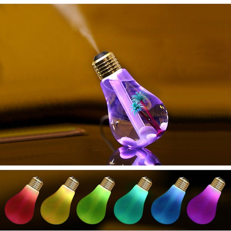Máy Lọc Không Khí Tạo Độ Ẩm Hình Bóng Đèn Di Động 400ML Có Đèn Màu Cho Nhà / Văn Phòng / Xe Hơi