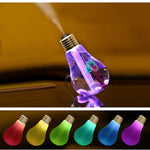 Máy Lọc Không Khí Tạo Độ Ẩm Hình Bóng Đèn Di Động 400ML Có Đèn Màu Cho Nhà / Văn Phòng / Xe Hơi