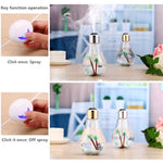 Máy Lọc Không Khí Tạo Độ Ẩm Hình Bóng Đèn Di Động 400ML Có Đèn Màu Cho Nhà / Văn Phòng / Xe Hơi