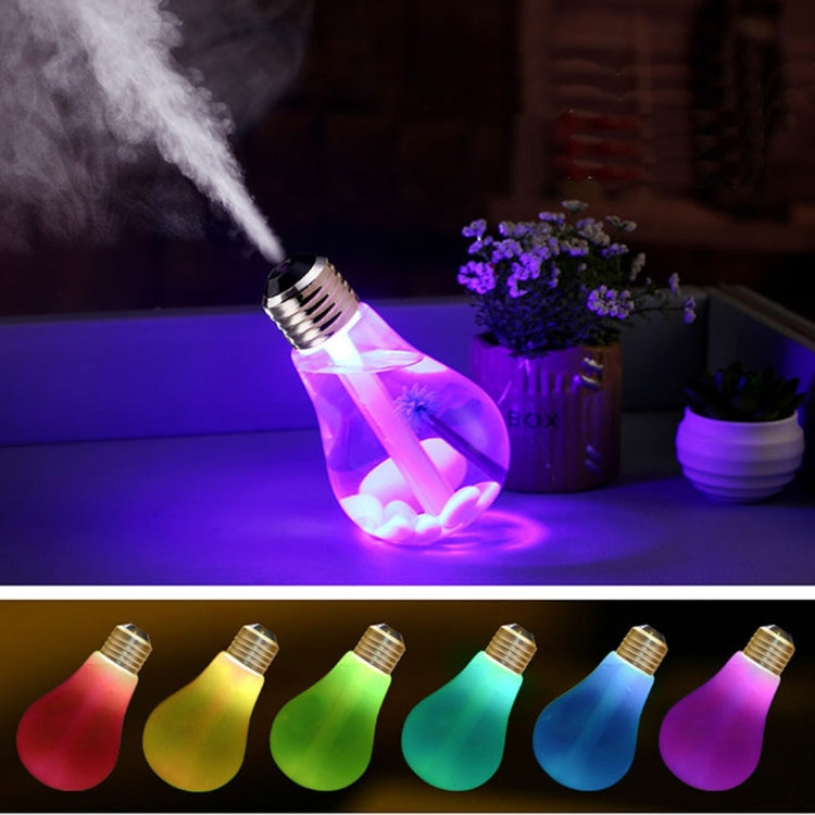 Máy Lọc Không Khí Tạo Độ Ẩm Hình Bóng Đèn Di Động 400ML Có Đèn Màu Cho Nhà / Văn Phòng / Xe Hơi