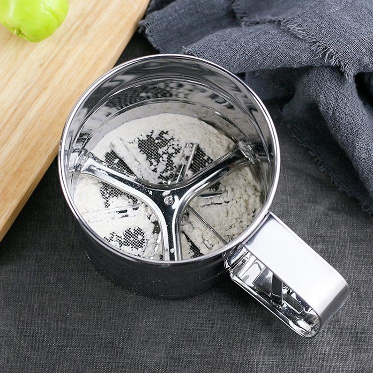 Rây bột đường thủ công bằng thép không gỉ, cốc rây tay, dụng cụ làm bánh, thép không gỉ