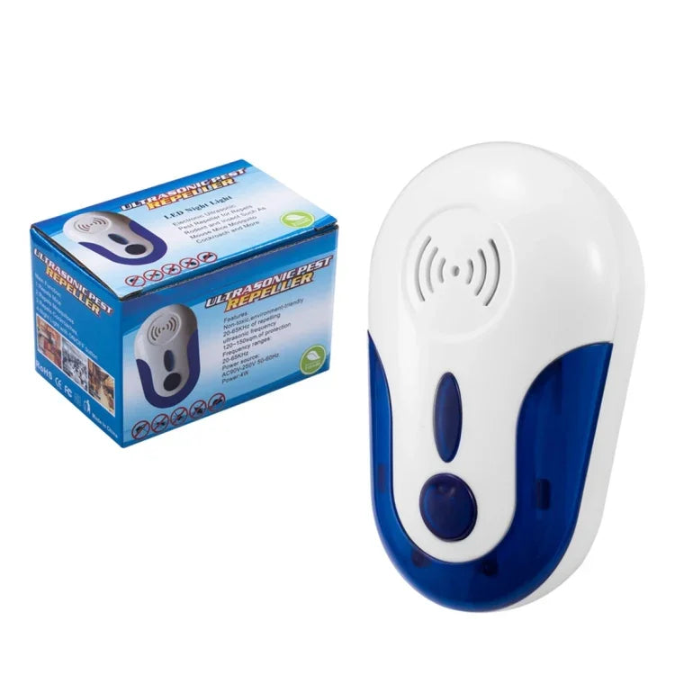Máy đuổi muỗi, chuột, gián, côn trùng bằng sóng siêu âm điện tử 4W, AC 90-250V, phích cắm EU 109, phích cắm UK 109