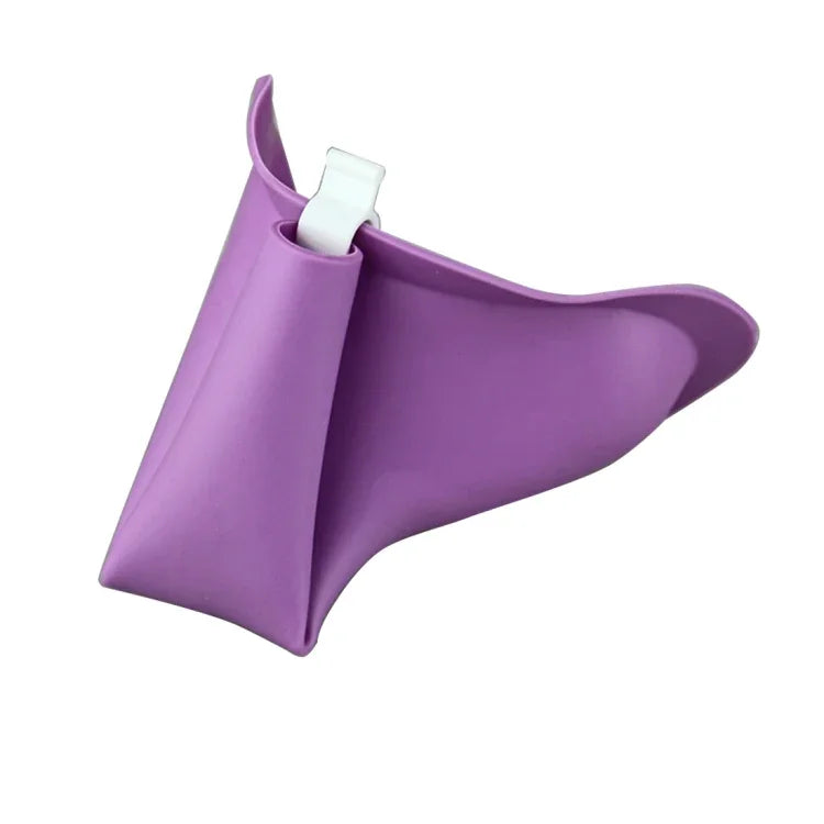 Bình tiểu nữ di động bằng silicone cho phụ nữ đi vệ sinh khi cắm trại du lịch, giao màu ngẫu nhiên, dụng cụ vệ sinh khẩn cấp