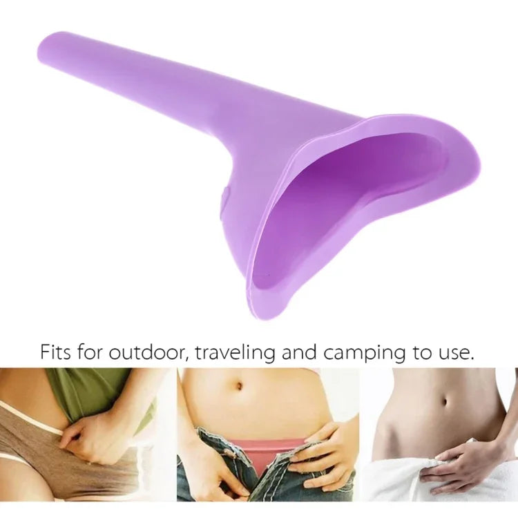 Bình tiểu nữ di động bằng silicone cho phụ nữ đi vệ sinh khi cắm trại du lịch, giao màu ngẫu nhiên, dụng cụ vệ sinh khẩn cấp