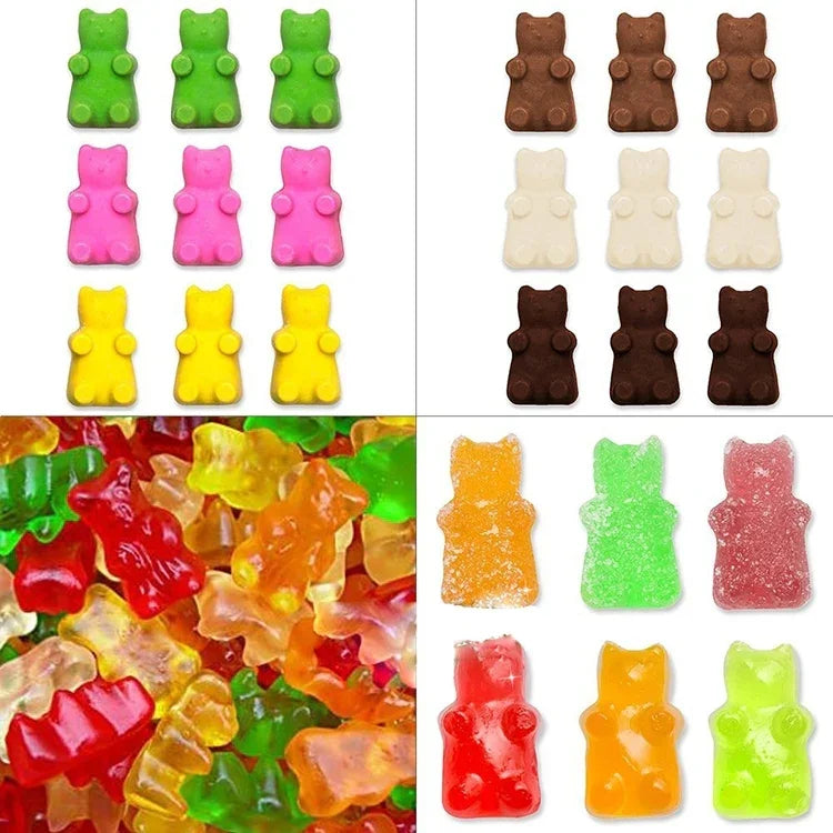 Bộ 2 khuôn silicone hình gấu nhỏ 50 lỗ làm socola, khuôn bánh quy, khuôn kẹo, giao màu ngẫu nhiên, kích thước: 19*13.7*1cm, 50 ô