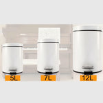 Thùng rác đạp nắp tròn thời trang bằng thép không gỉ cho gia đình, khách sạn, văn phòng, dung tích 7L
