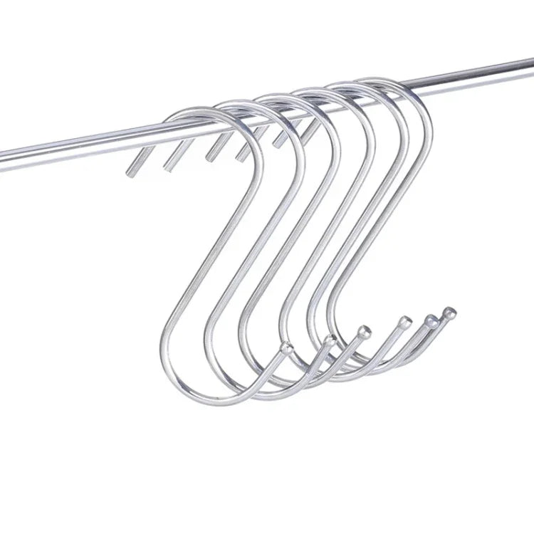 10 cái móc kim loại inox hình chữ S đa năng 3mm, chiều dài: 9cm, 9cm