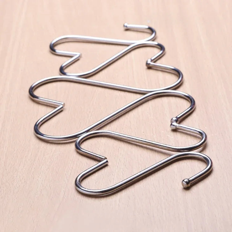 10 cái móc kim loại inox hình chữ S đa năng 3mm, chiều dài: 9cm, 9cm