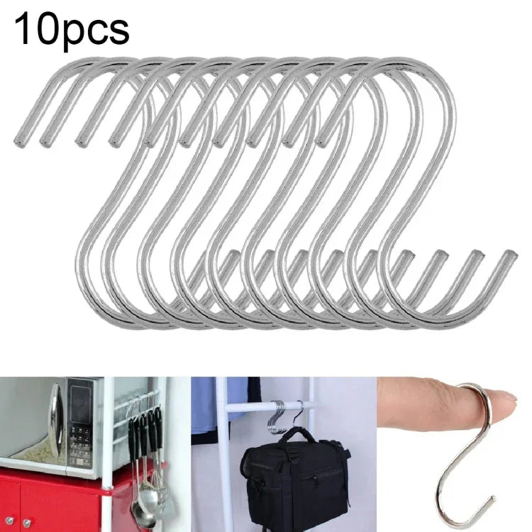 10 cái móc kim loại thép không gỉ hình chữ S đa năng 2.5mm, Chiều dài: 5.5cm, 5.5cm