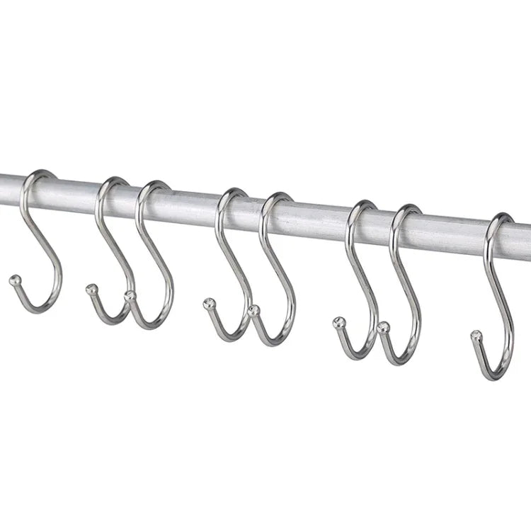 10 cái móc kim loại thép không gỉ hình chữ S đa năng 3mm, Chiều dài: 7cm, 7cm