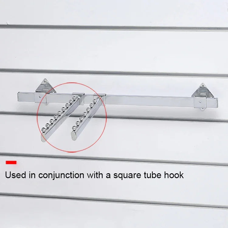 Móc thanh ngang vuông mạ điện 15x30mm cho kệ siêu thị, dài 1m
