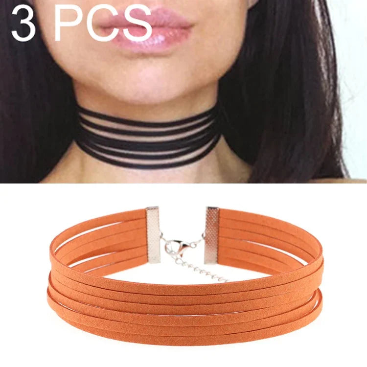 3 chiếc vòng cổ flannel 6 lớp kiểu châu Âu và Mỹ, giao màu ngẫu nhiên, RBXL
