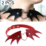 2 chiếc vòng cổ da phong cách punk châu Âu và Mỹ hình cánh quỷ, giao màu ngẫu nhiên, mã CBTXXQ