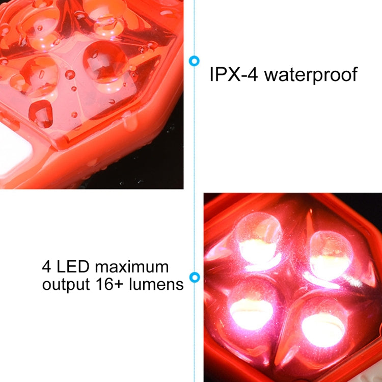 Đèn cảnh báo đa chức năng ngoài trời cho xe đạp chạy bộ, đèn kẹp LED phía sau, màu đỏ, trắng, đen, tím