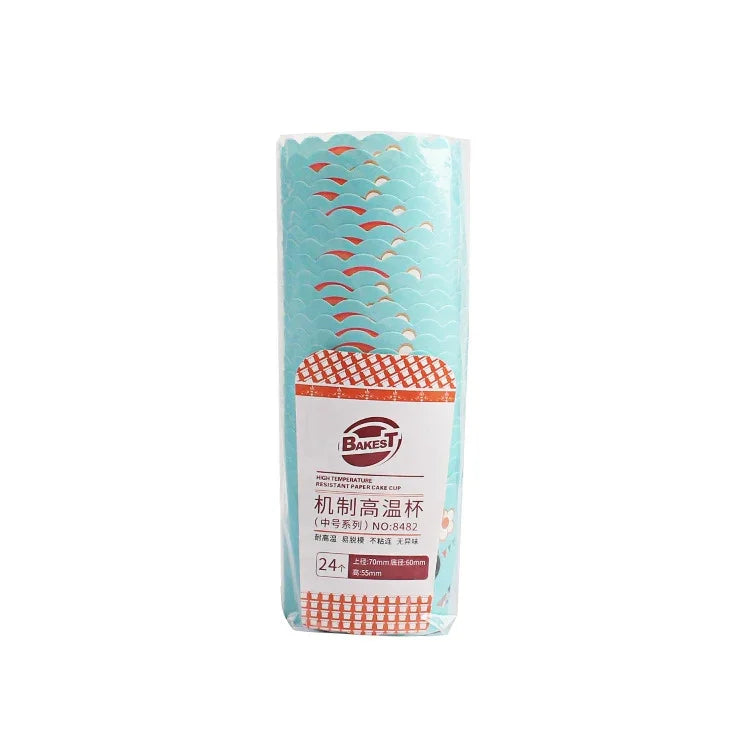24 cái/cặp cốc giấy tròn lót bánh, cốc muffin, cốc lót bánh cupcake socola, kích thước: 7 x 6 x 5.5cm, màu giao ngẫu nhiên, 6.8 x 5 x 3.9cm