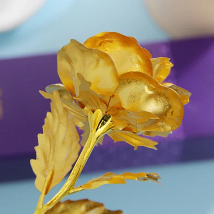 Hoa hồng giả mạ vàng 24K, giao màu ngẫu nhiên, mạ vàng 24K