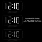 Đồng hồ báo thức LED phản chiếu đa chức năng sáng tạo với gương, chức năng tạm dừng và 2 cổng sạc USB