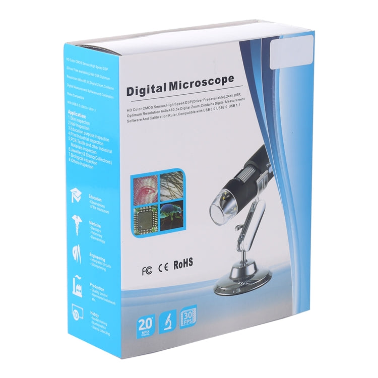 Kính lúp USB HD cảm biến hình ảnh 0.3MP 2560x1920P kính hiển vi kỹ thuật số USB với 8 đèn LED & giá đỡ chuyên nghiệp
