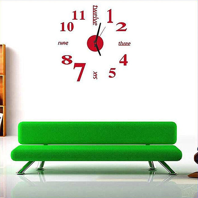 Đồng hồ treo tường kỹ thuật số DIY tiếng Anh acrylic Lovelife WC37130