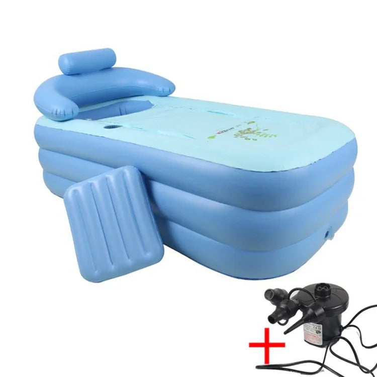 YT-038 bồn tắm hơi gấp gọn đáy mút bơm hơi ấm cho người lớn và bể bơi trẻ em kèm bơm sạc, bể bơi