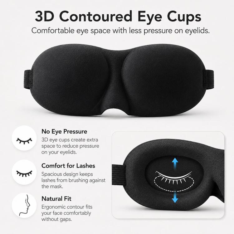 Mặt nạ che mắt ngủ 3D di động, hỗ trợ nghỉ ngơi, Mặt nạ ngủ nữ dễ thương