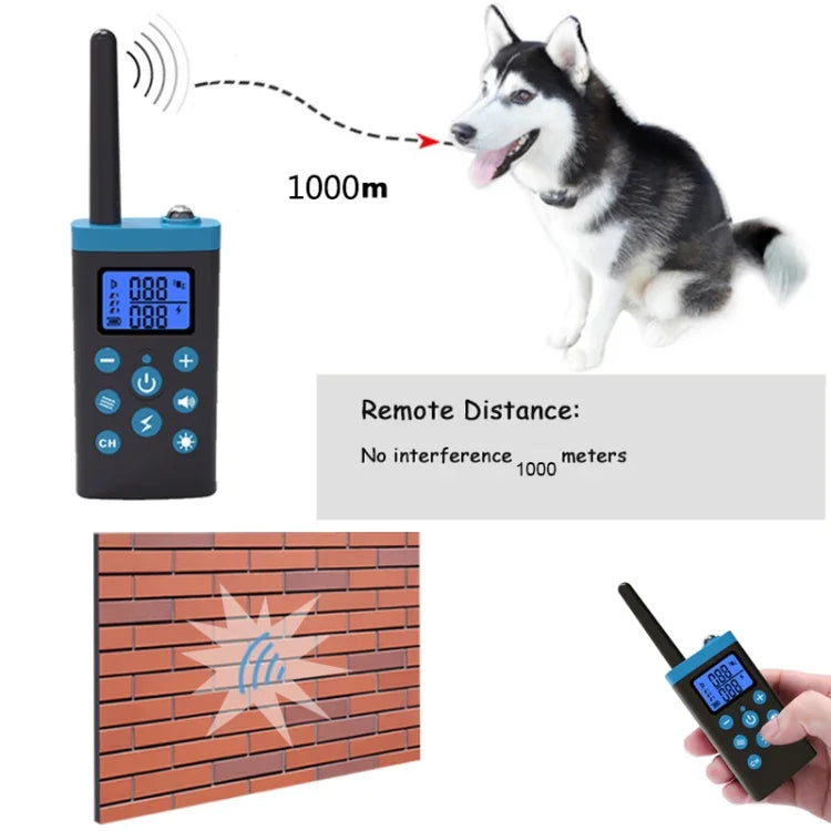Vòng cổ chống sủa tự động + Vòng cổ da PU điện giật cho chó, Hệ thống huấn luyện kiểm soát, PD525