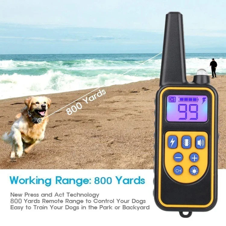 880-2 800 Yards Vòng Cổ Huấn Luyện Chó Điều Khiển Từ Xa Có Thể Sạc Lại Thiết Bị Chống Sủa, 880-2 Đen Đen, 880-2 Đen+Cam