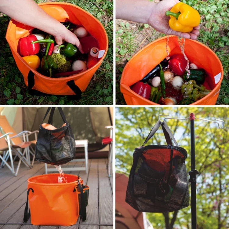 Túi đựng dụng cụ câu cá cắm trại gấp đôi thoát nước PVC 30L 4 trong 1