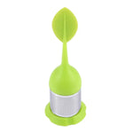 Bộ lọc trà inox hình lá silicone thực phẩm làm túi lọc trà, giao màu ngẫu nhiên, hình lá