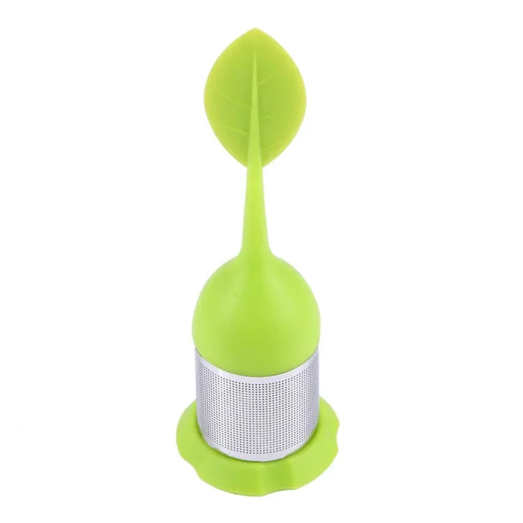 Bộ lọc trà inox hình lá silicone thực phẩm làm túi lọc trà, giao màu ngẫu nhiên, hình lá